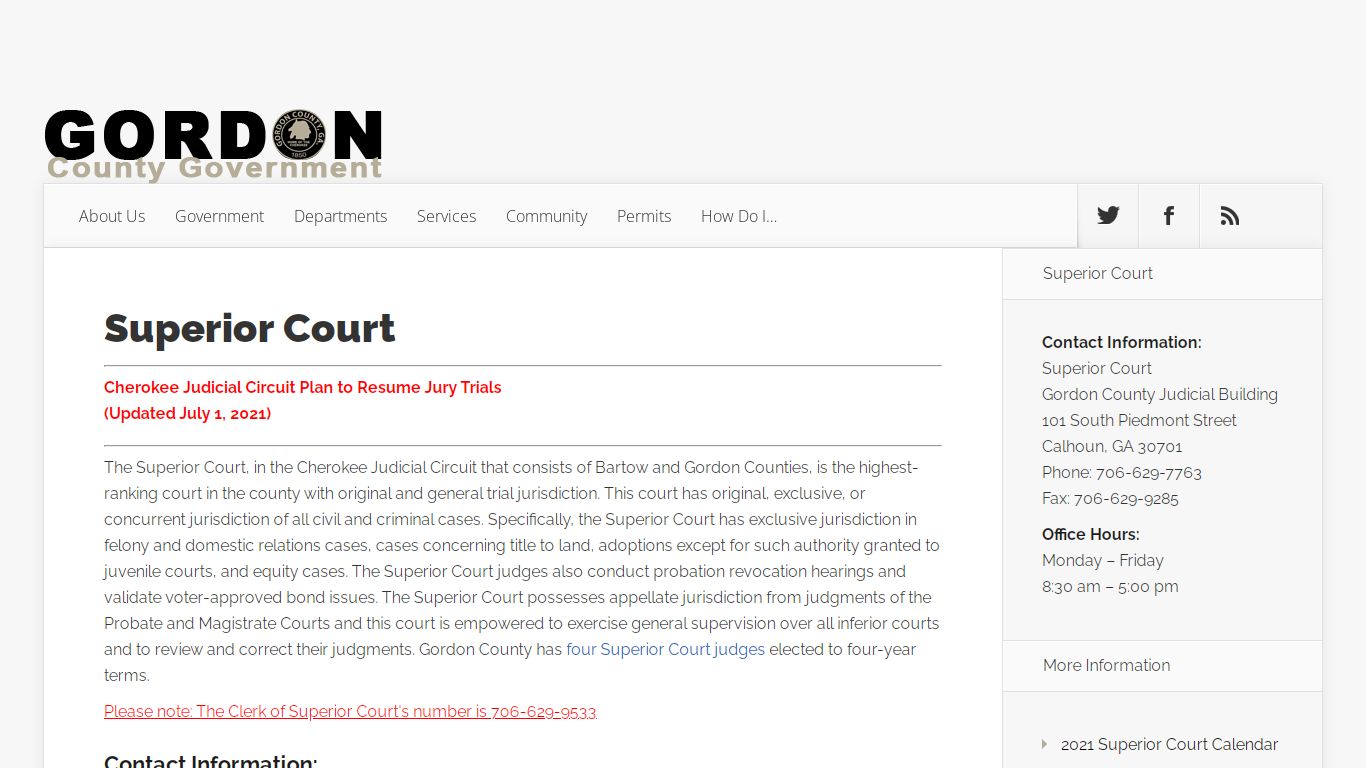 Superior Court | Gordon County Government