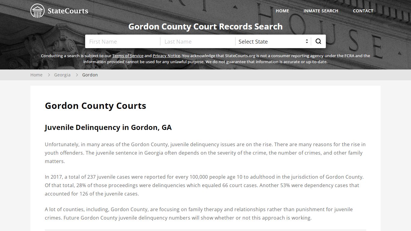 Gordon County, GA Courts - Records & Cases - StateCourts